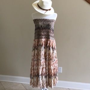 Free People Dress Size Large Ivory/Tan New